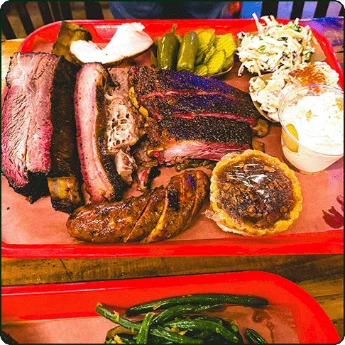 Image description: A plate of barbecue