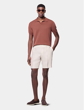 Beige Linen Shorts