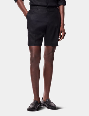 Black Linen Shorts