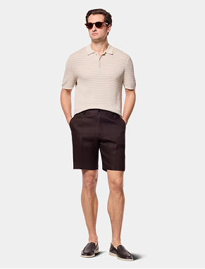 Chocolate Brown Linen Shorts