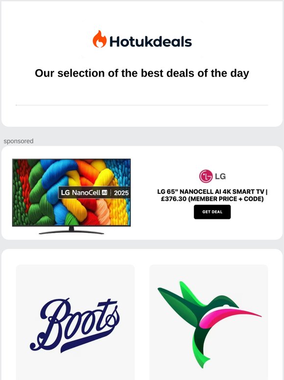 Our selection of the best deals of the day