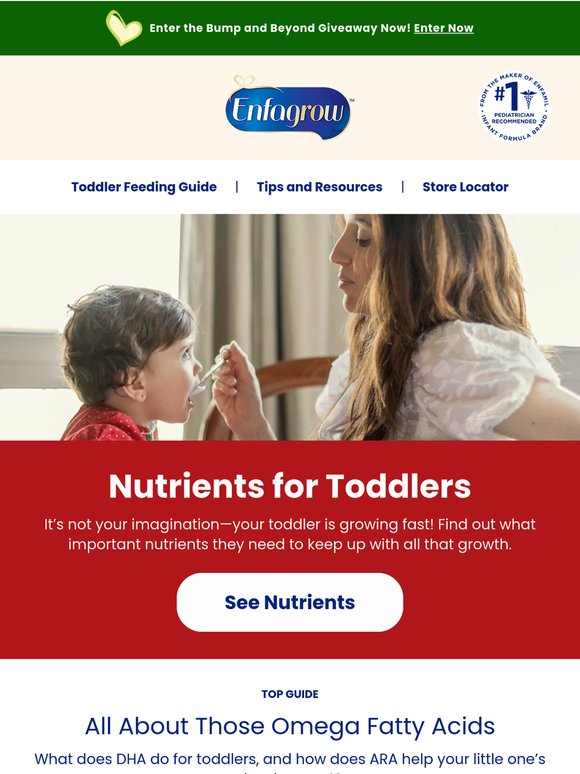 Know the nutrients keeping your toddler growing strong.
