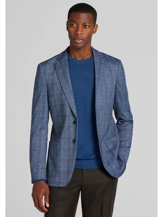 Jos. A. Bank Comfort Stretch Slim Fit Plaid Knit Sportcoat CLEARANCE