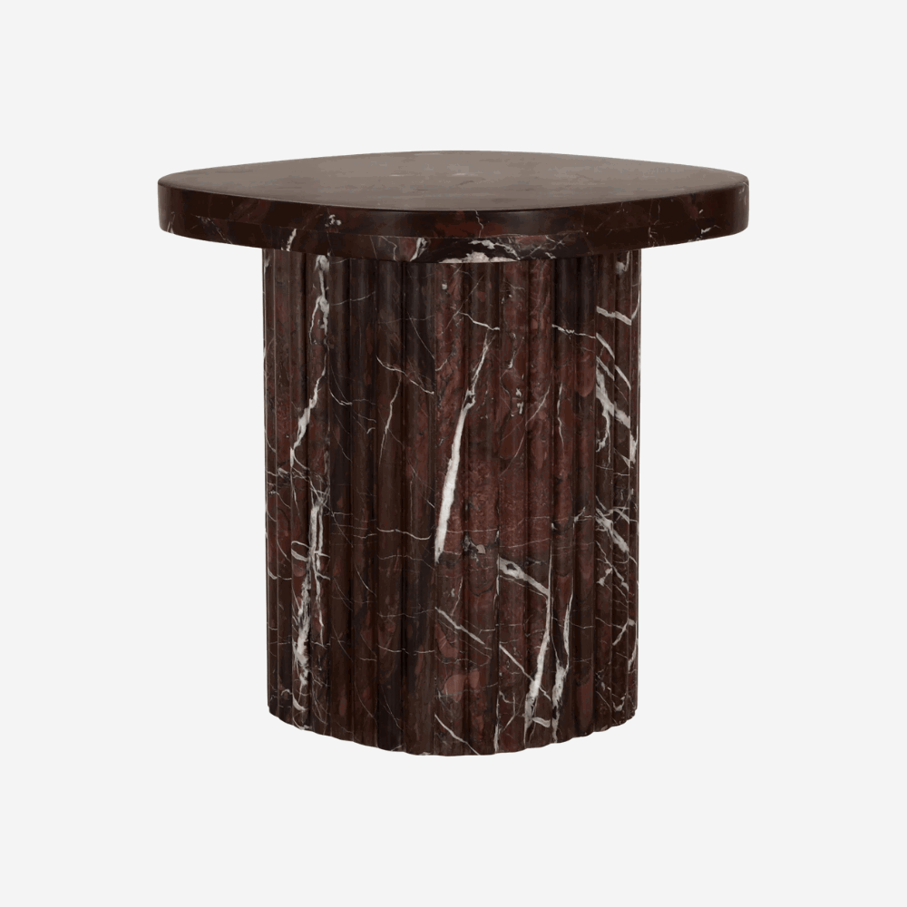 Orchid Marble End Table - Burgundy