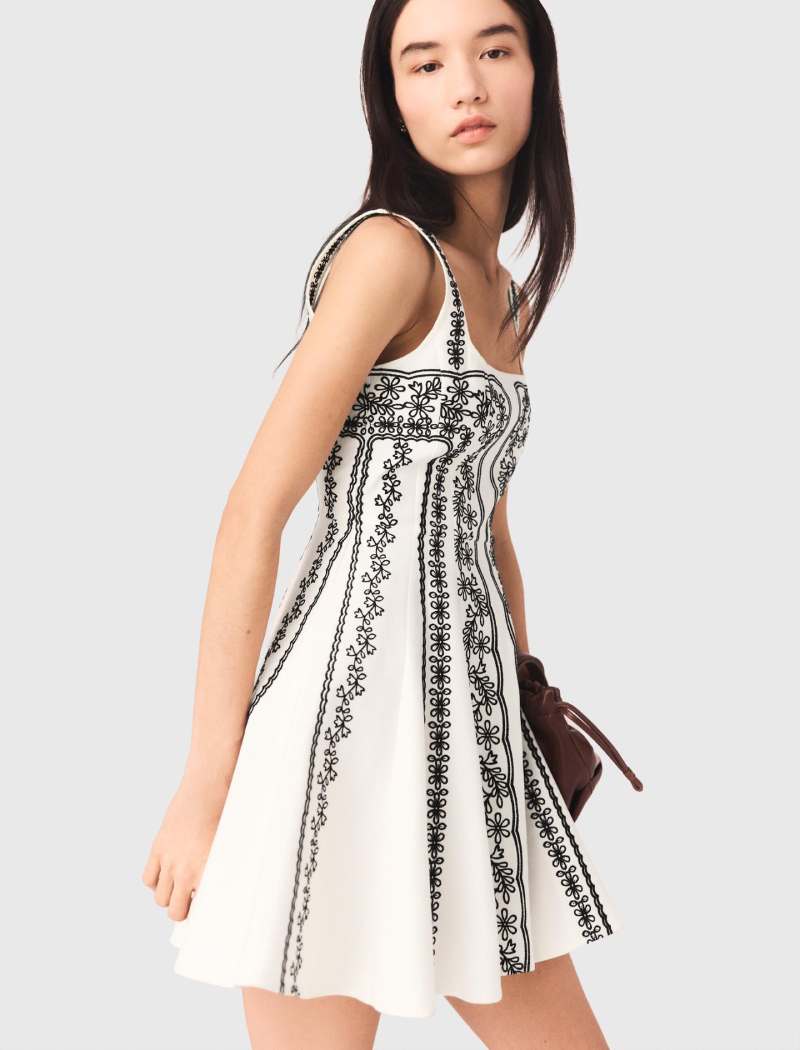 Robe courte brodée