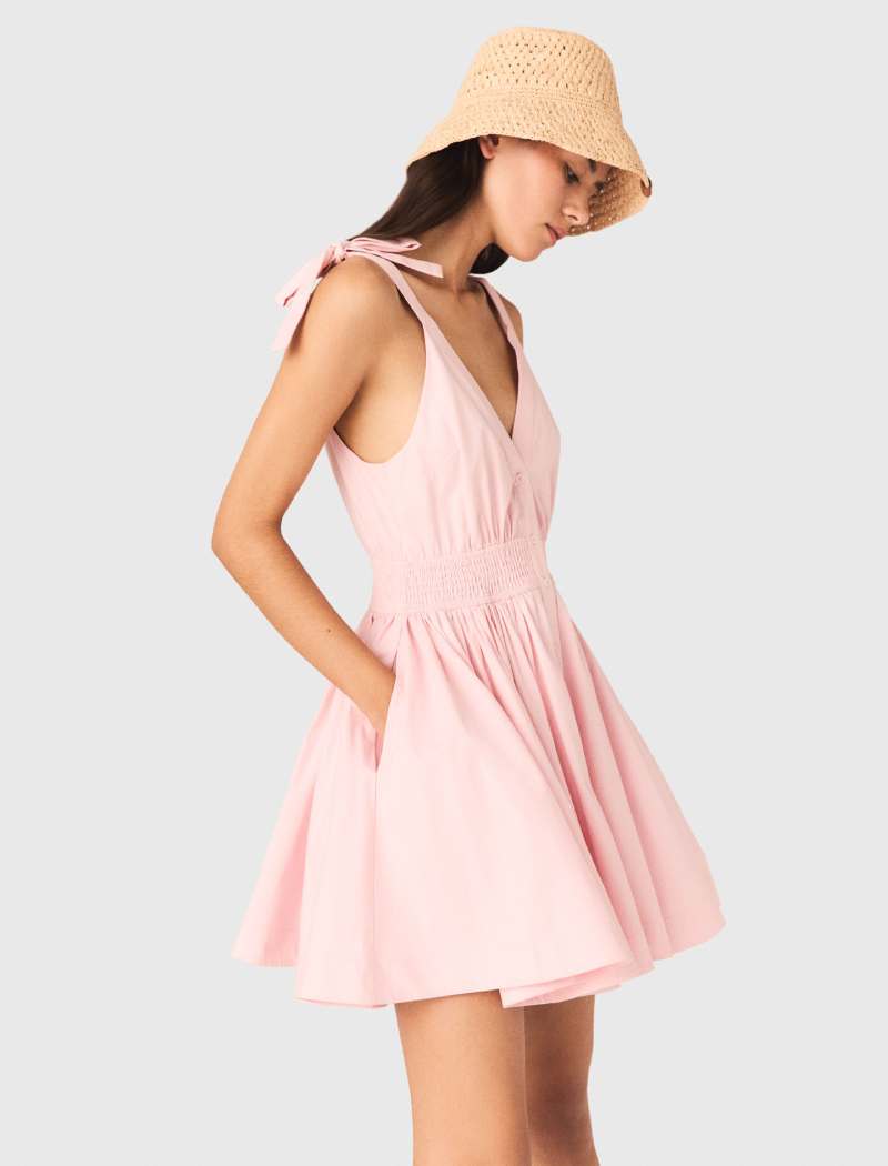 Robe courte évasée rose
