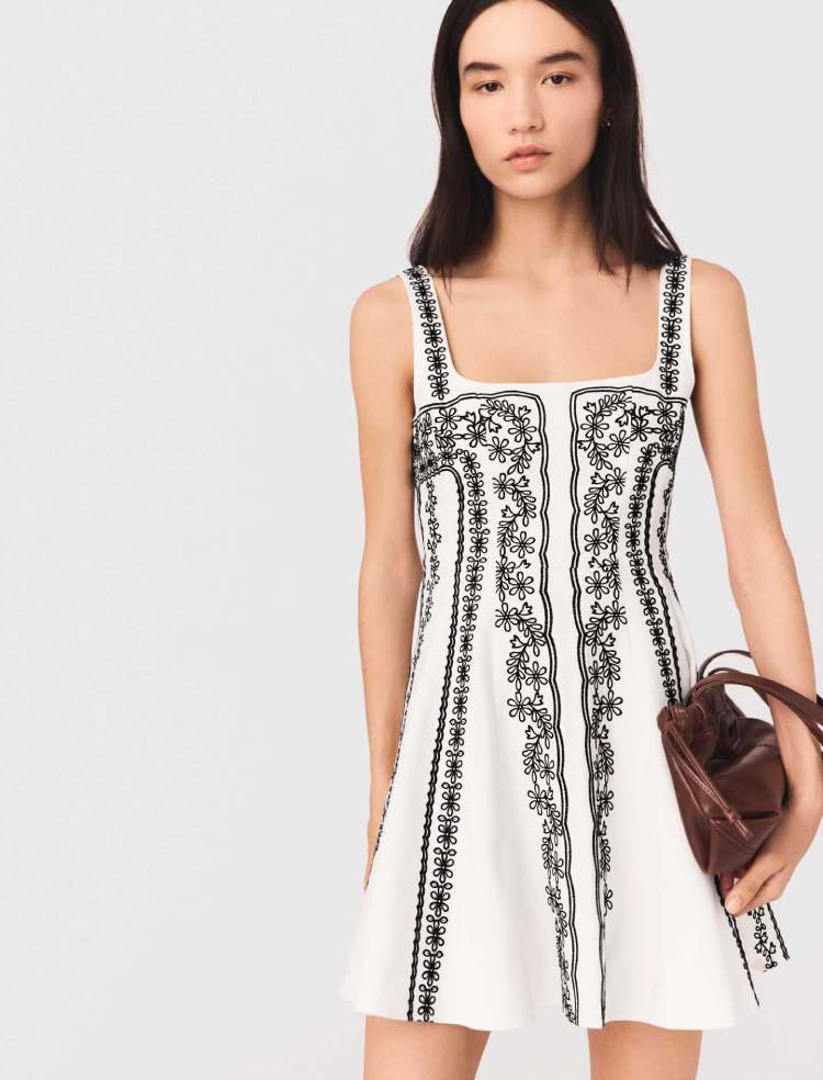 Robe courte brodée