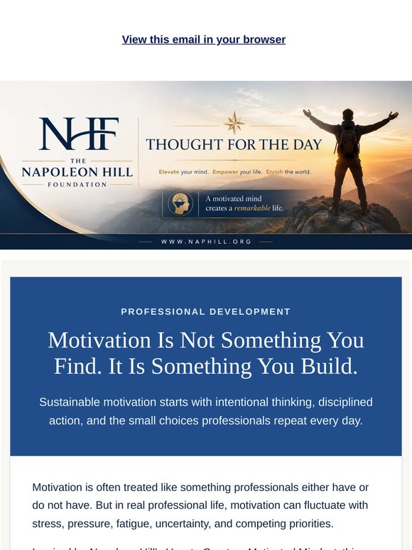 Napoleon Hill's Thought for the Day