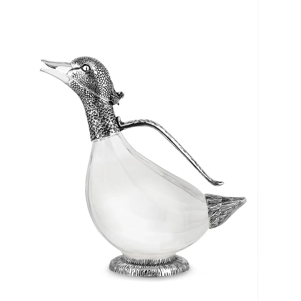 Image of Silver Plated Duck Wine Decanter