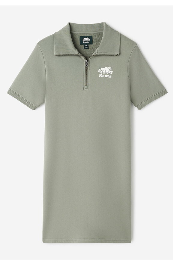 Organic Cooper Terry Quarter Zip Dress
