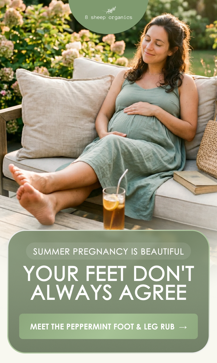 Summer pregnancy is beautiful. Your feet don't always agree. | Meet the Peppermint Foot & Leg Rub