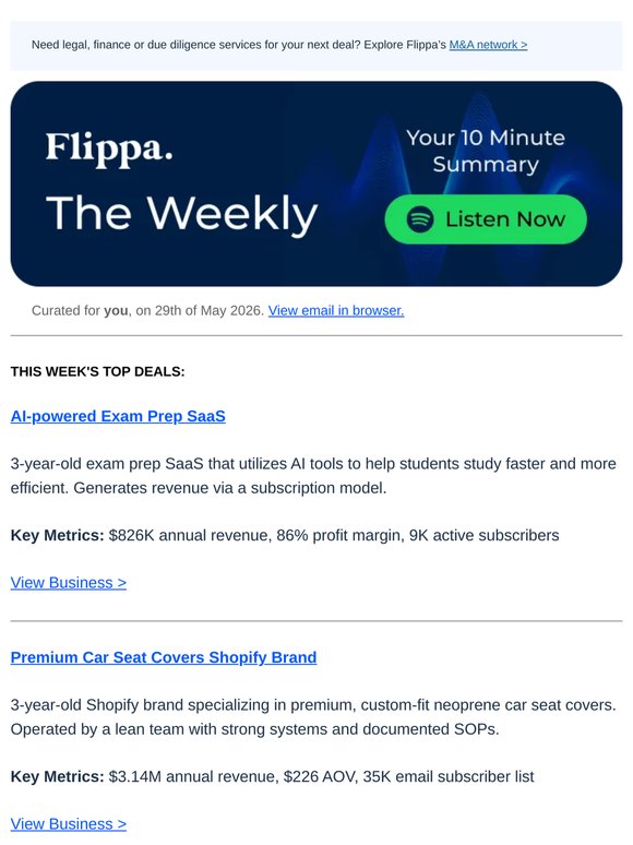 $20M Sauna Brand + 86% Margin Exam Prep SaaS + 19-Yr Shorts Channel