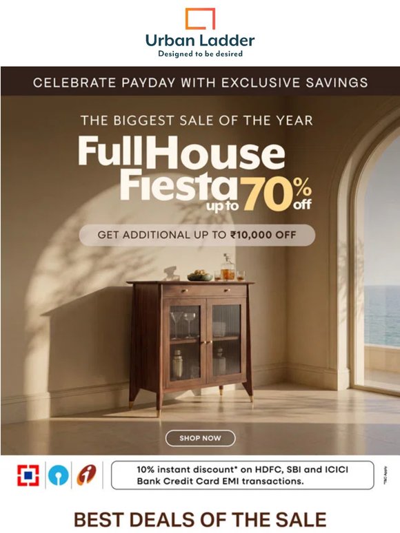 Enjoy up to 70% off + extra up to ₹10,000 off