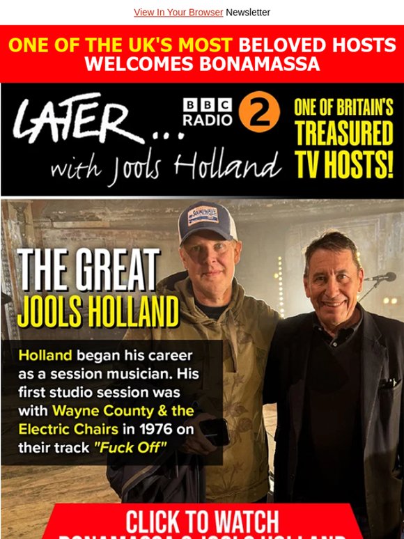 An Unforgettable Night: Bonamassa Joins a British TV Legend – Watch Now!
