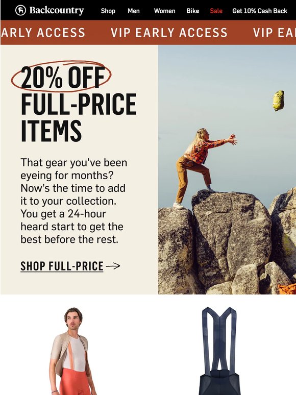 Early access! 20% off full-price items