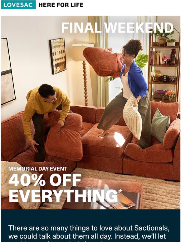 ATTN: Final weekend for 40% OFF.
