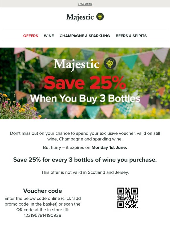 Your 25% discount voucher expires on Monday