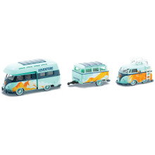 1959 VW Double Cab Truck USA Model & 1960 VW Delivery Van & Trailer 1:64 Scale Diecast Model Truck by M2 Machines