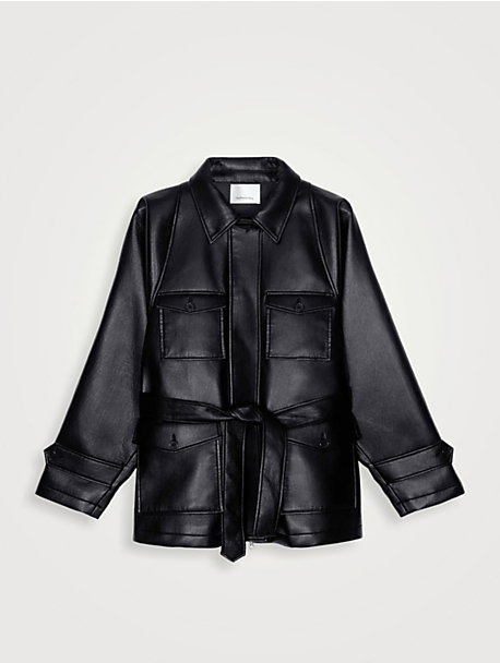 Kelia Faux Leather Utility Jacket