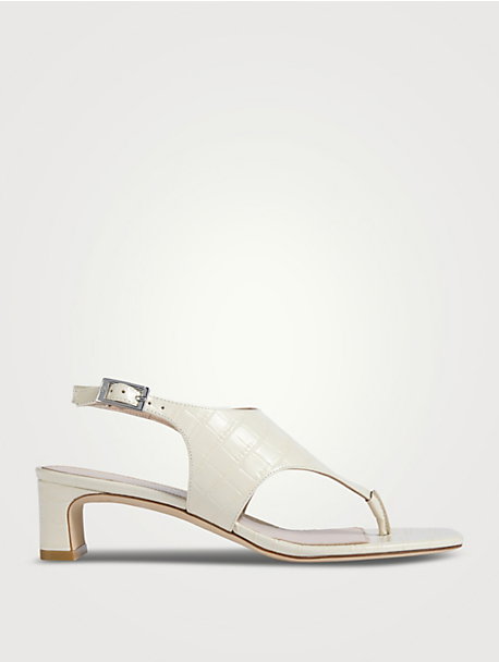 Baby Babette Croc-Embossed Slingback Thong Sandals