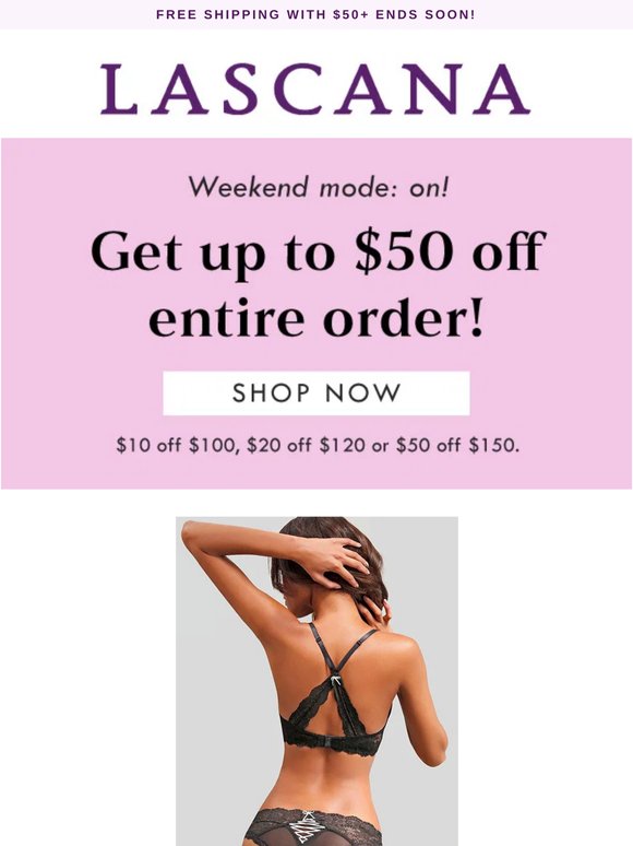 TGIF! Get up to $50 off your order until 11:59PM💜