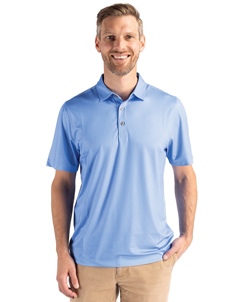 Image of Cutter & Buck Pike Eco Tonal Geo Print Stretch Recycled Mens Big & Tall Polo