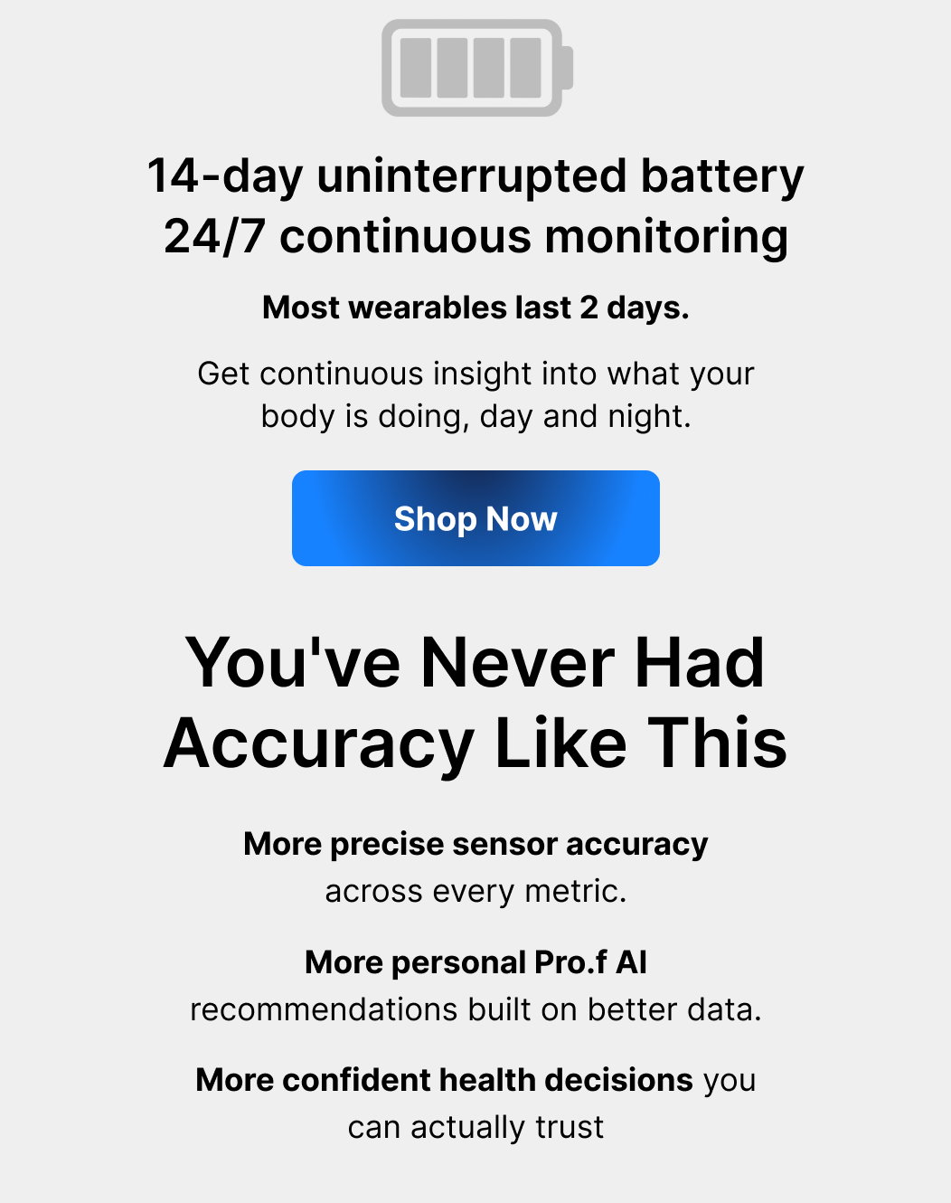 14 days of tracking without a single charge. 