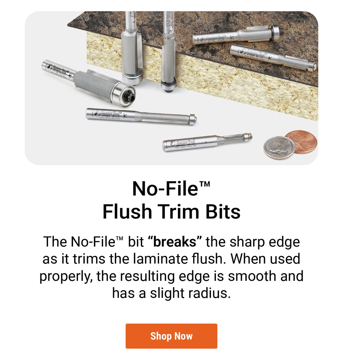 No-File™ Flush Trim Bits