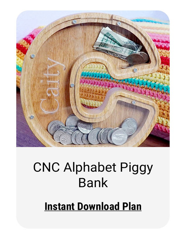CNC Alphabet Piggy Bank