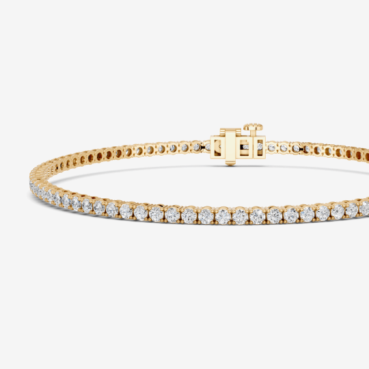 14KT Yellow Gold 3.00 CTW Lightweight Lab-Grown Round Diamond Tennis Bracelet