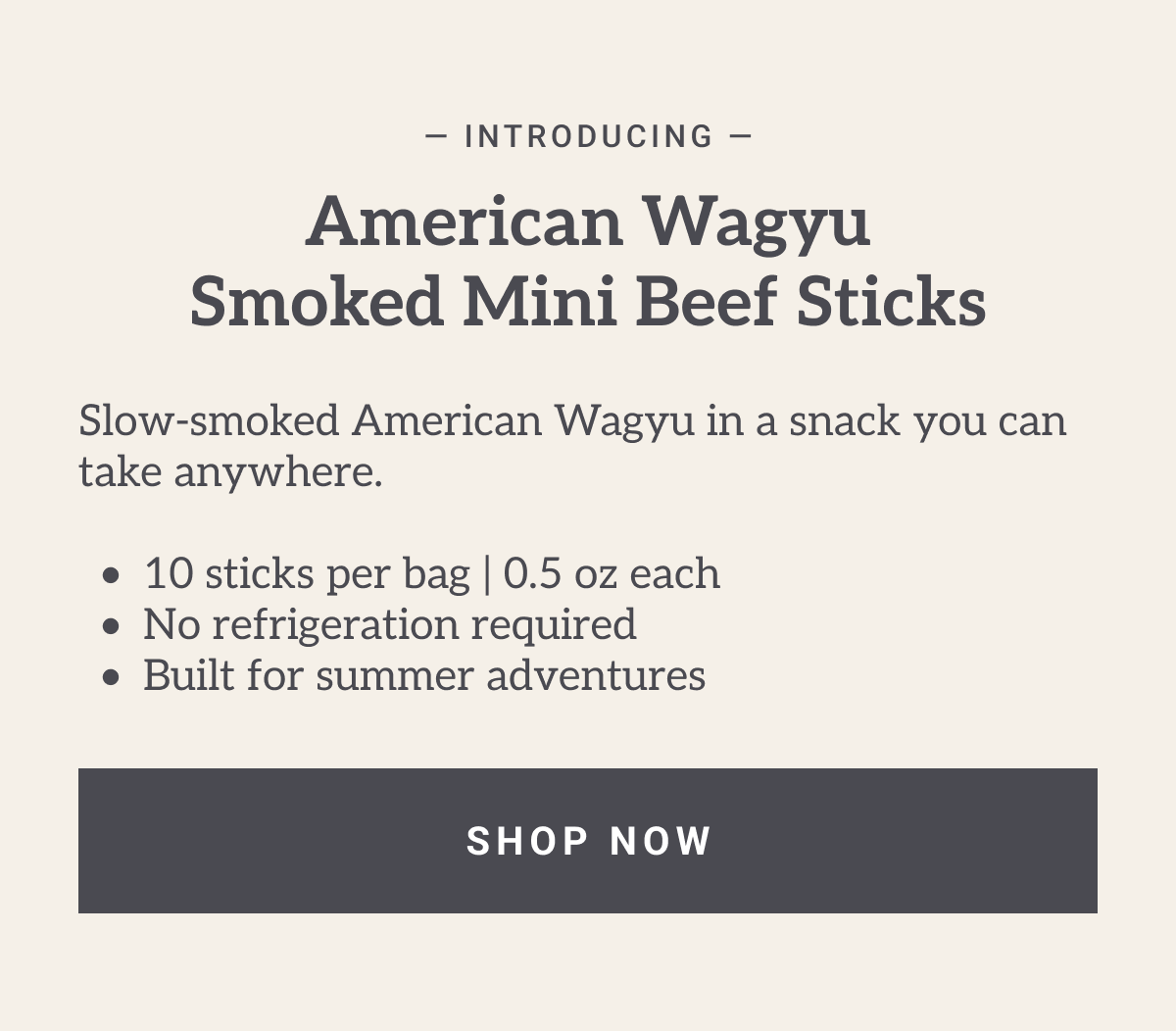 American Wagyu Mini Beef Sticks intro