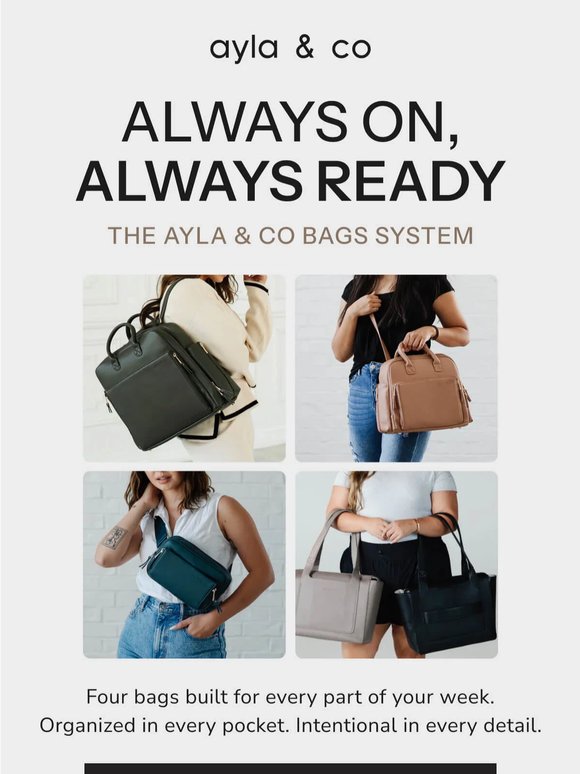 Four Bags. One Very Organized Life. 🤎