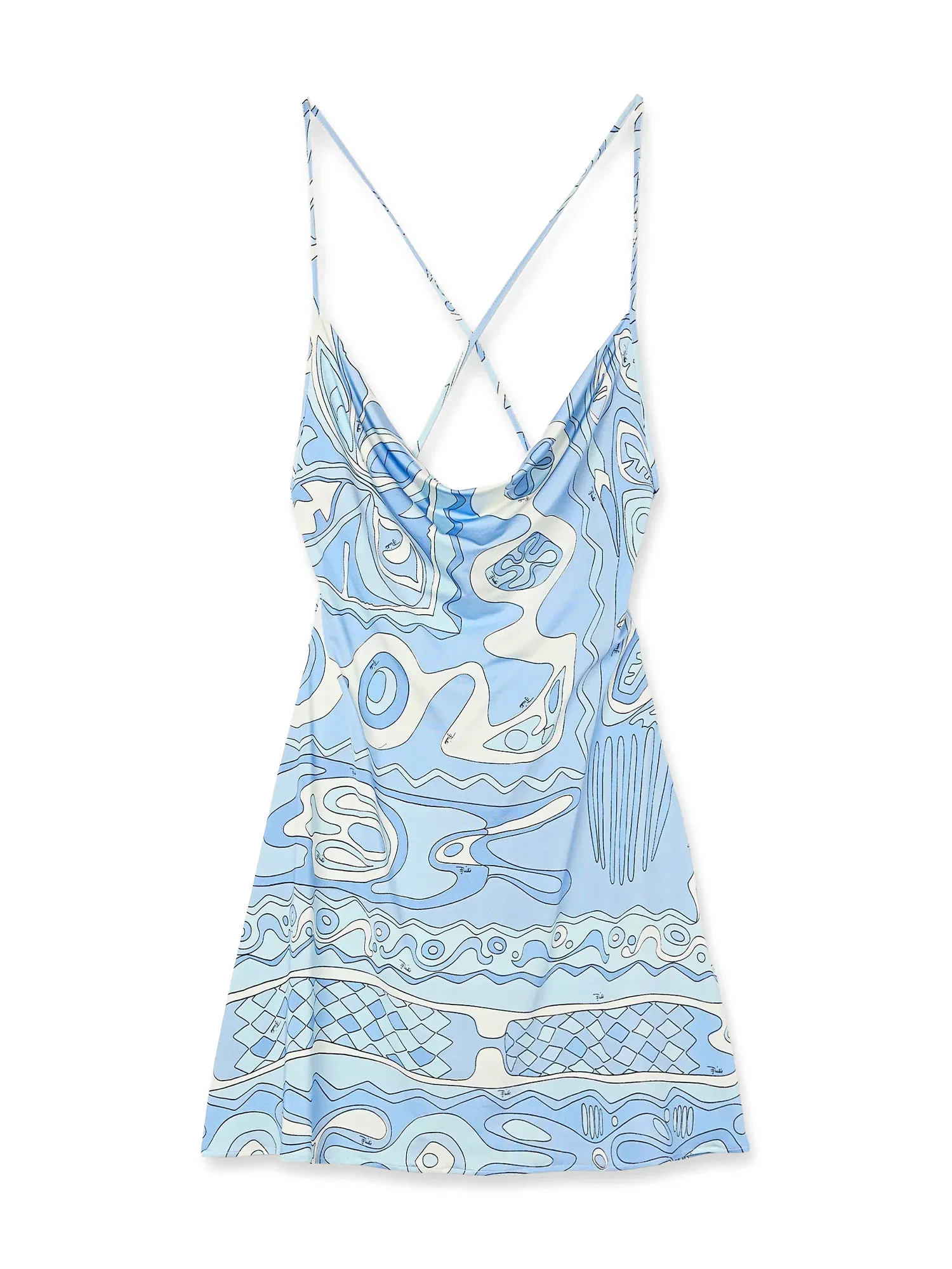 Image of Angoli-Print Jersey Cowl-Neck Mini Dress