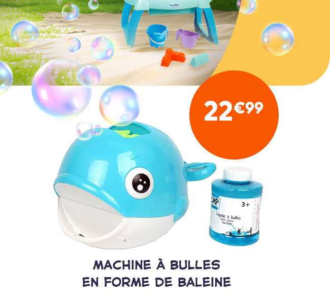 Machine à bulles en forme de baleine