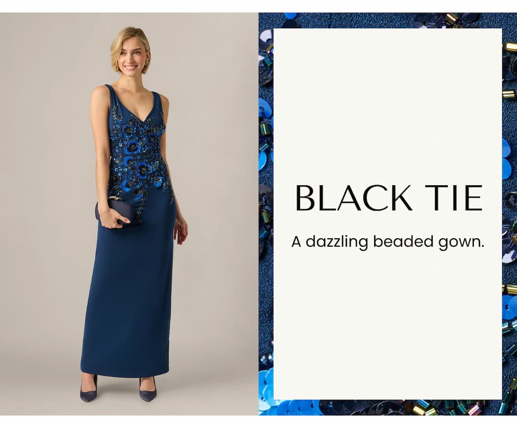 Pansy Floral Beaded Stretch Crepe Gown In Light Navy