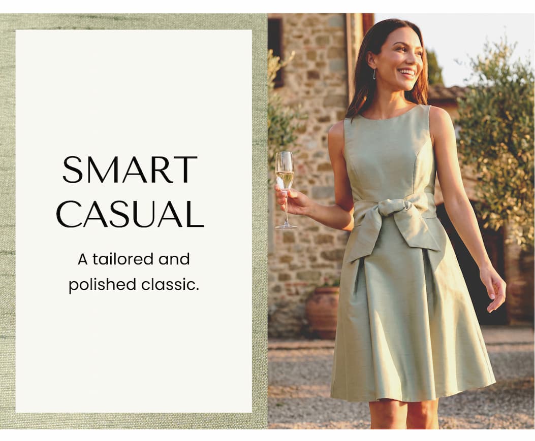Dupioni Tie Front Fit And Flare Dress In Sage
