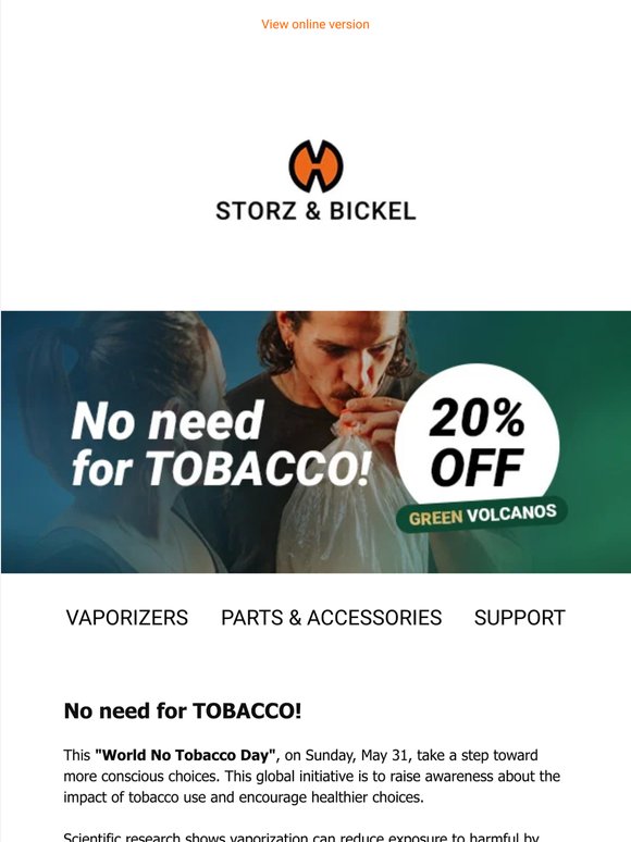 Our VOLCANOS | -20% off World No Tobacco Day