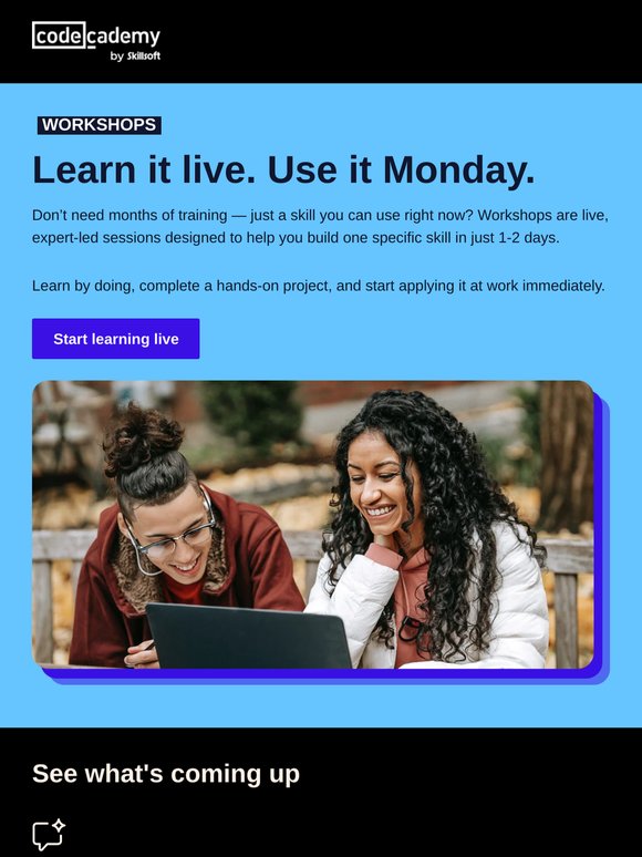 NEW: Live workshops on Codecademy