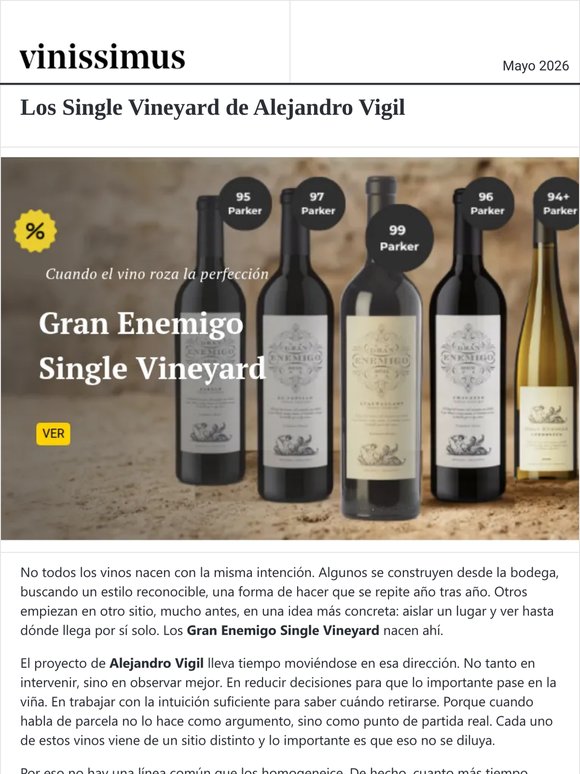 Cuando el vino roza la perfección: Gran Enemigo con - 10% de descuento