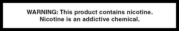 WARNING: This product contains nicotine. Nicotine is an addictive chemical.