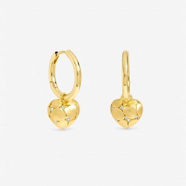 Jon Richard Gold Plated Satin Heart Earrings