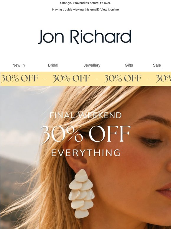 Final Weekend: 30% Off Everything