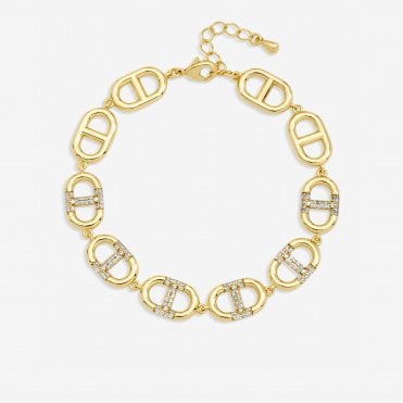 Jon Richard Gold Plated and Crystal Link Bracelet