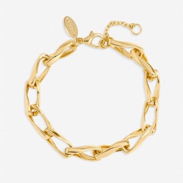 Inicio Gold Plated Twisted Link Bracelet - Gift Pouch