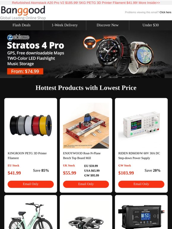 Weekend Unbeatable Price>> $599.92 36V 13Ah E-Bike! $145 350W Power Station! $37.99 Ultrasonic Cutter!