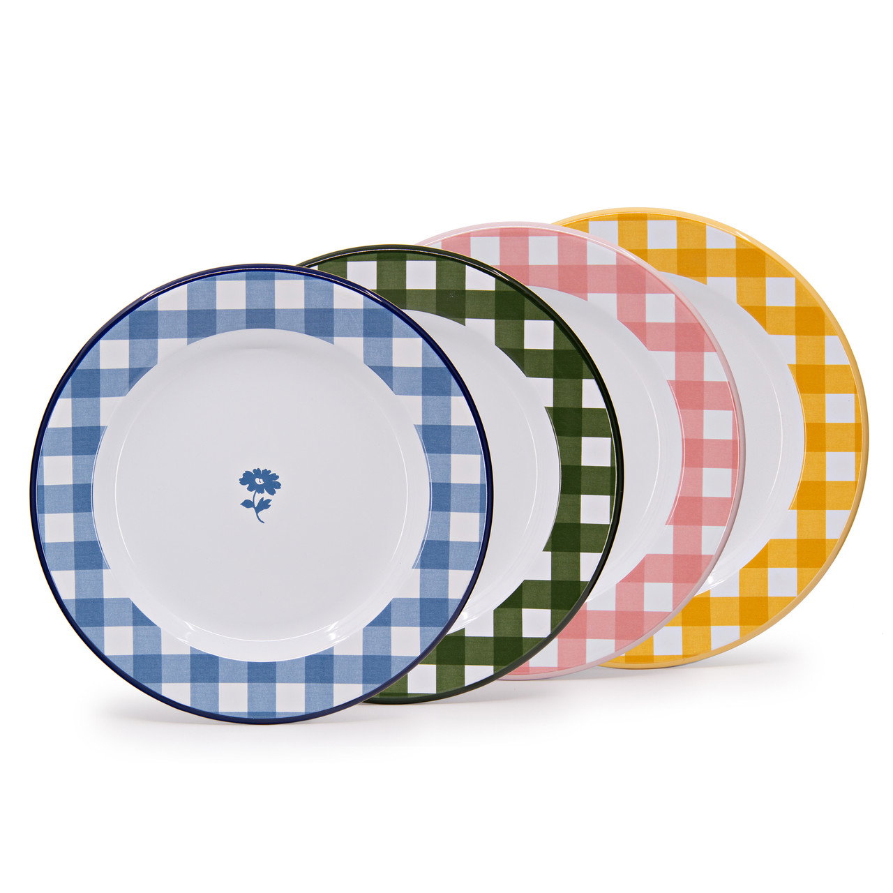 Image of Max Humphrey x CCH Set of 4 Gingham Dinner Plates, Mixed