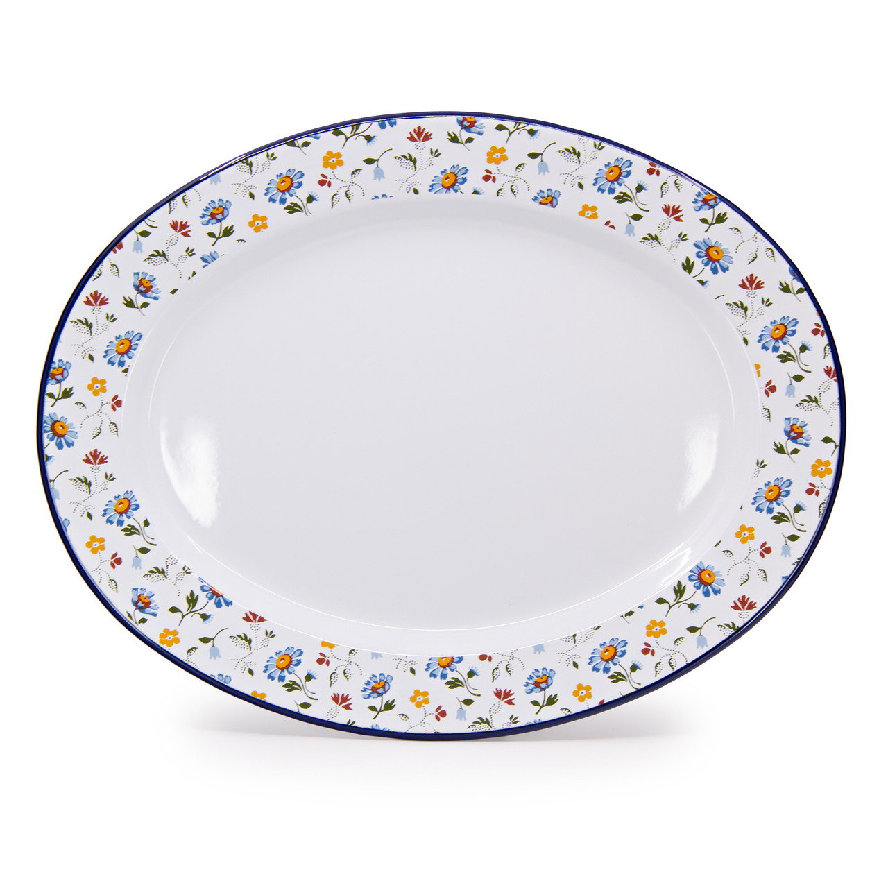 Image of Max Humphrey x CCH Flowers Small 14 inch Oval Tray, Blue