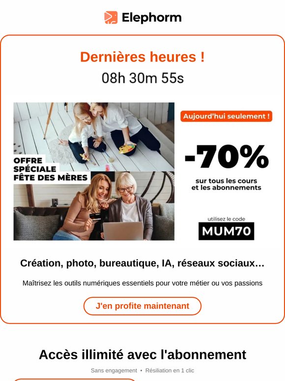 Votre code de réduction expire à minuit !