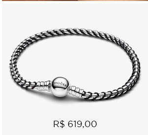 Bracelete Maleavel Prata Fecho Redondo E Trancado Preto