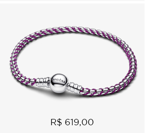Bracelete Maleavel Prata Fecho Redondo E Trancado Roxo